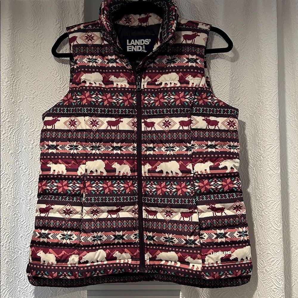 Lands' End Festive Patterned Vest
